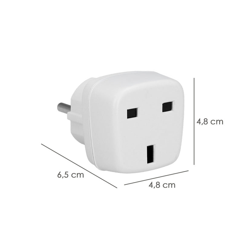 Adaptador viaje toma inglesa a schuko