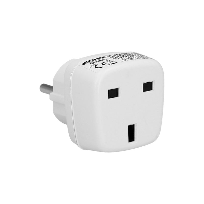 Adaptador viaje toma inglesa a schuko
