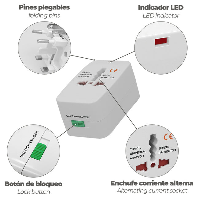 Adaptador viaje kit universal