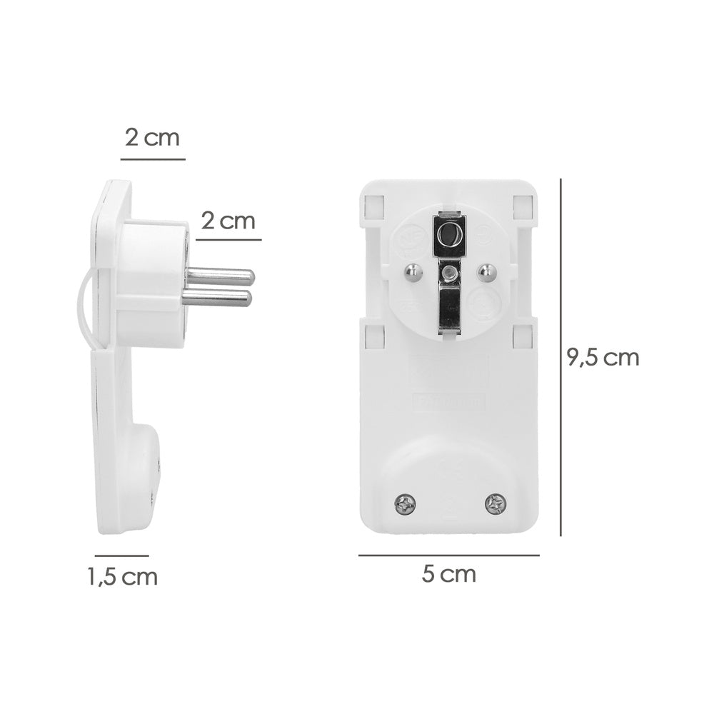 Clavija enchufe ultraplano 7 mm con asas de extracción 16 a - 250 v. Tras muebles, 3 cables, toma schuko