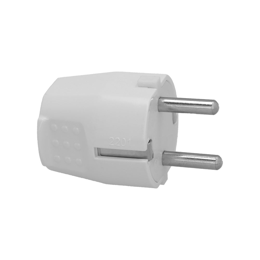 Clavija schuko 2 polos con toma tierra 16 amperios blanco.