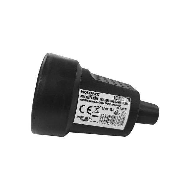 Base aerea toma tierra goma 4/4,8 mm. negro (industrial)