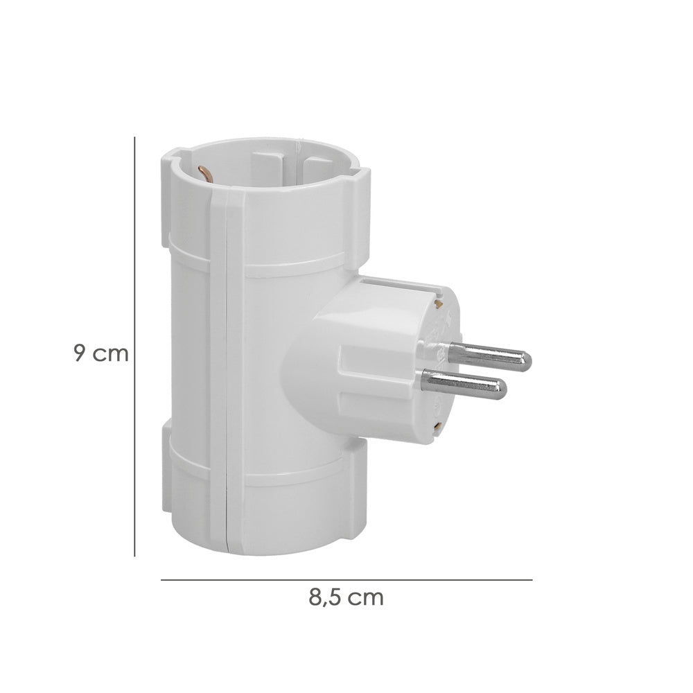 Adaptador doble schuko 16 a 250 v.