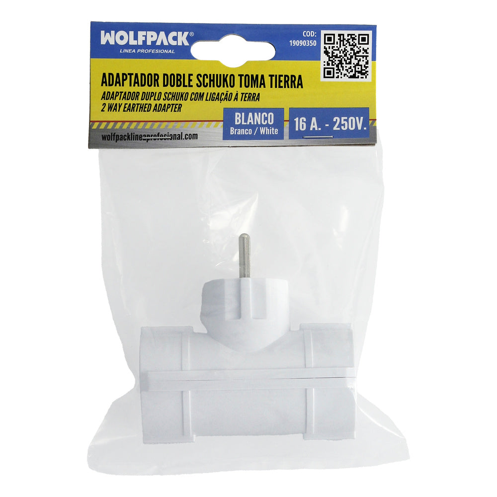 Adaptador doble schuko 16 a 250 v.
