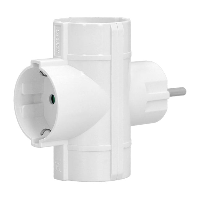 Adaptador triple schuko 16 a 250 v
