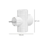 Adaptador triple schuko 16 a 250 v.