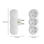 Adaptador triple schuko recto 16a. 250v.