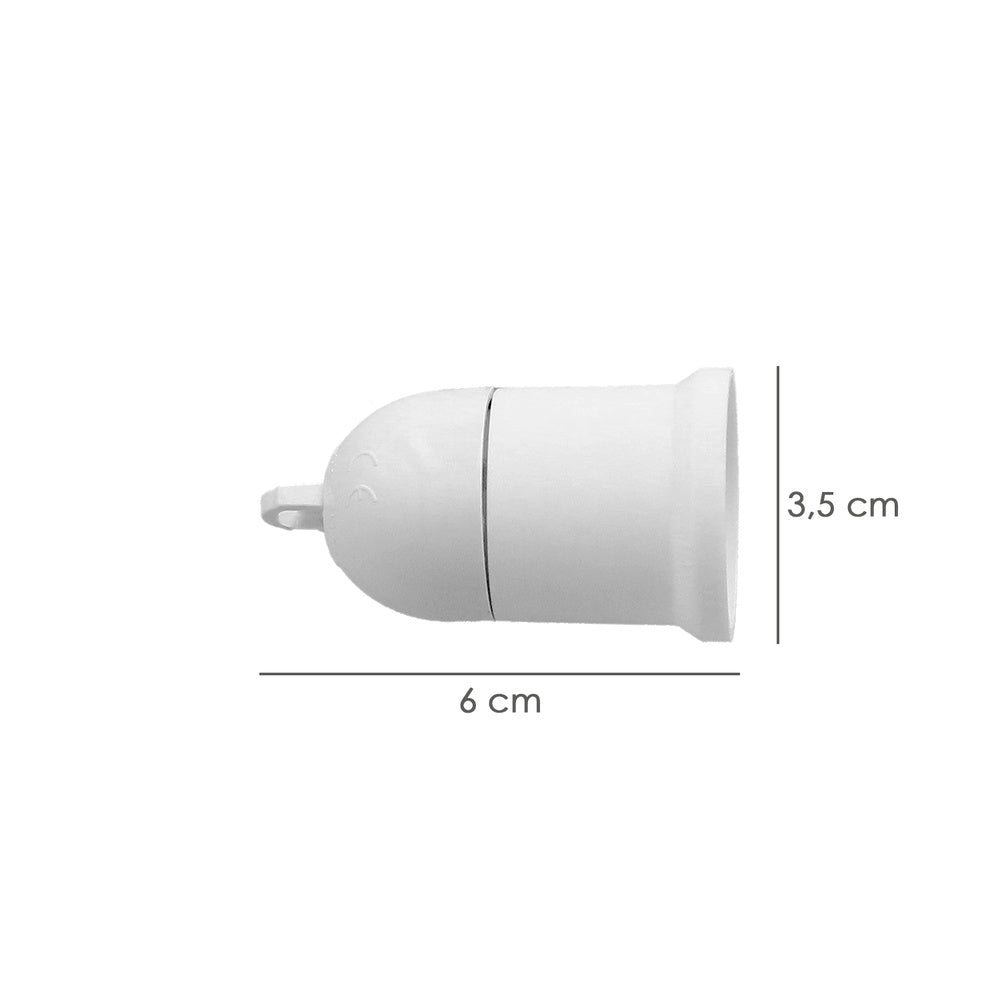 Casquilho 4 amperes rosca E-27 obra branco.