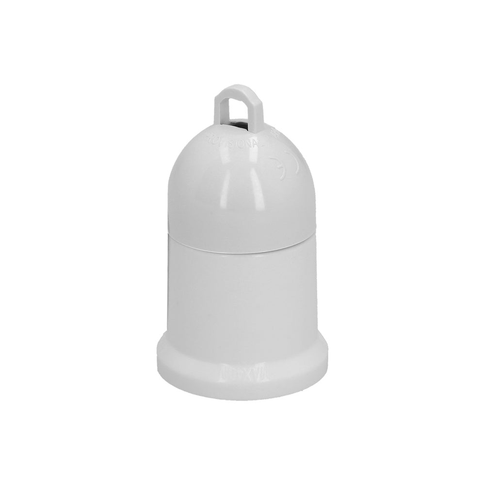 Casquilho 4 amperes rosca E-27 obra branco.