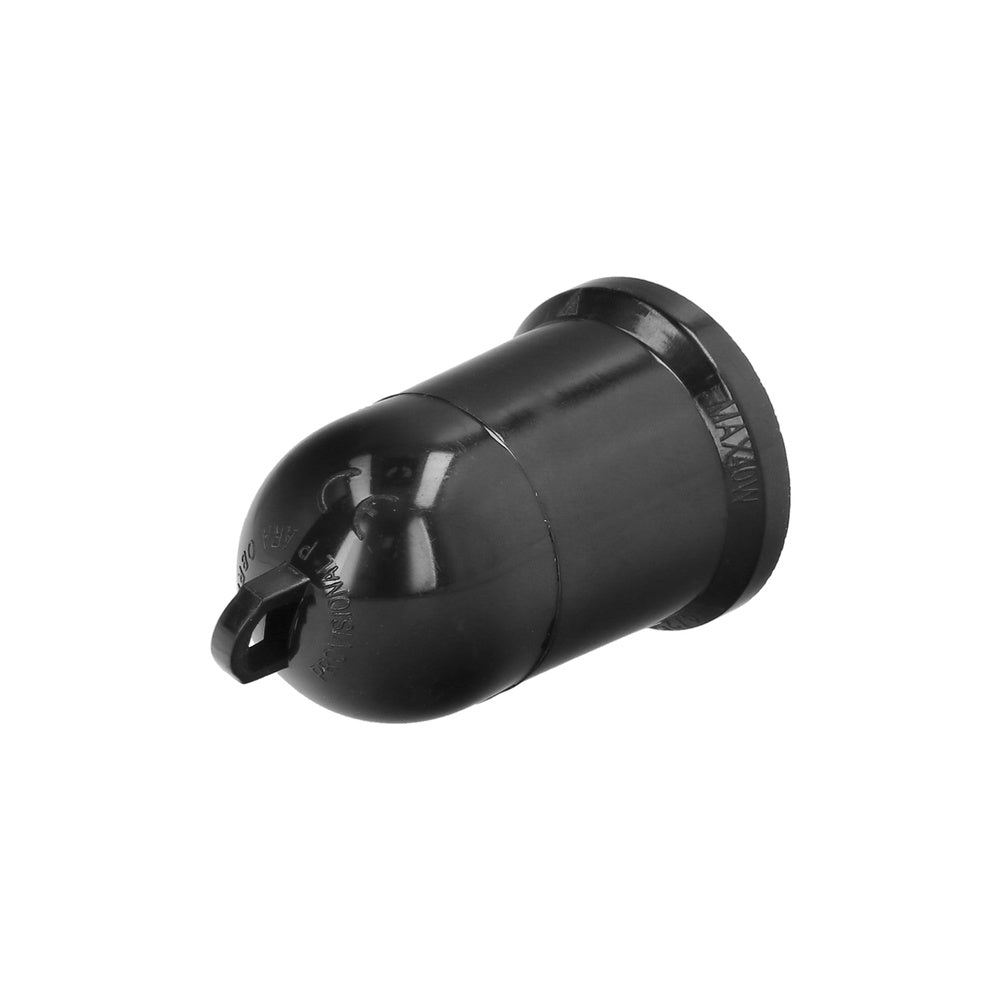 Casquilho 4 amperes rosca e-27 obra preto.