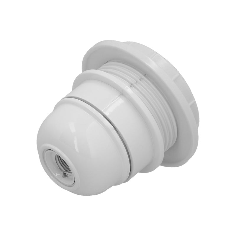 Portalamparas 4 amperios rosca e-27 con arandela. color blanco