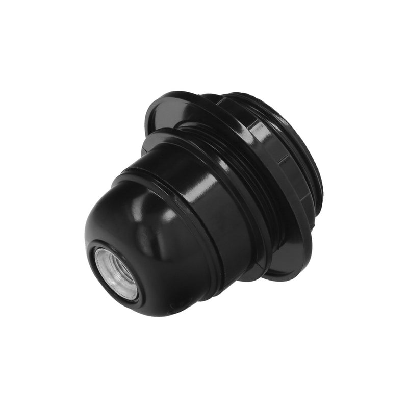 Portalamparas 4 a. e-27 con rosca + arandela negro