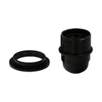 Casquilho E27 com rosca + anilha preto