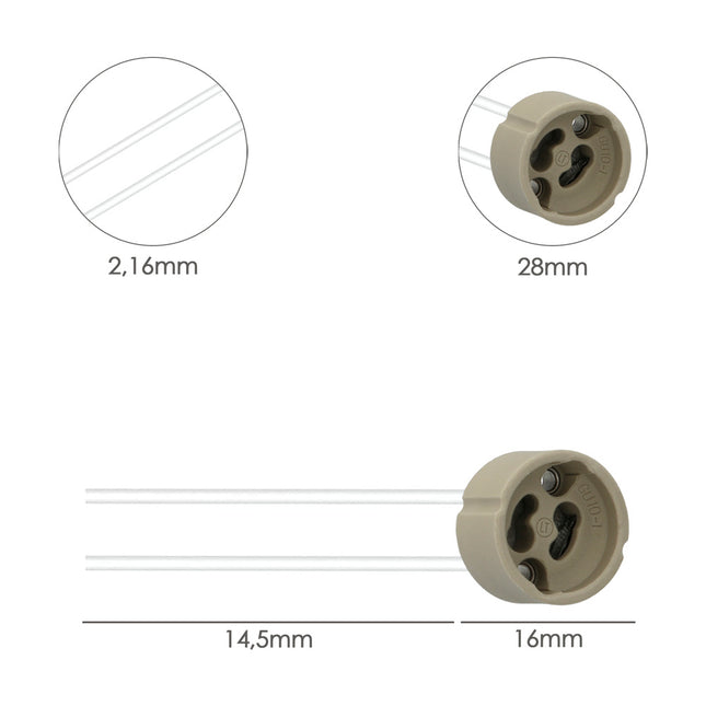 Portalamparas GU-10 ceramico para bombillas halogenas / LED