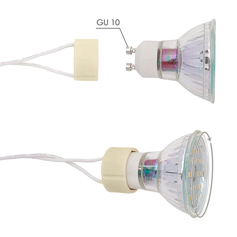 Portalamparas GU-10 ceramico para bombillas halogenas / LED