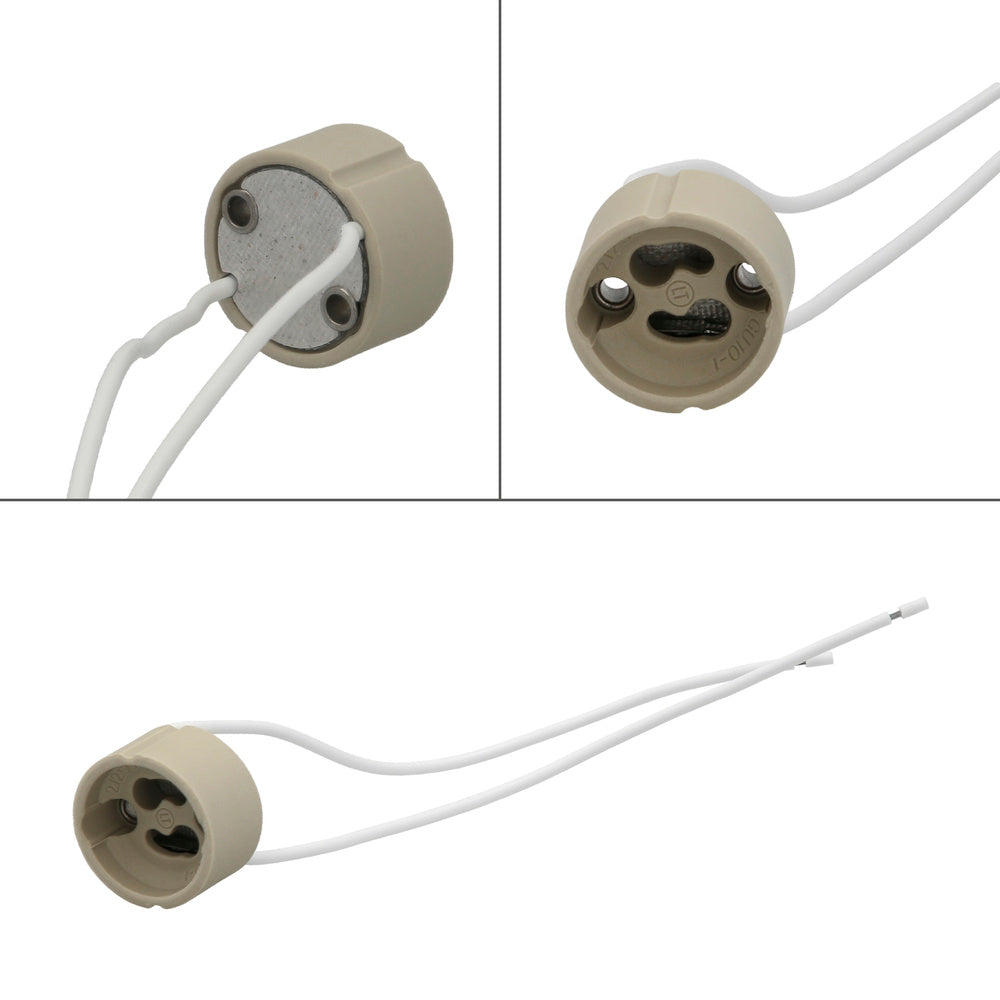 Casquilho GU10 em cerâmica para lâmpadas halogéneo / LED