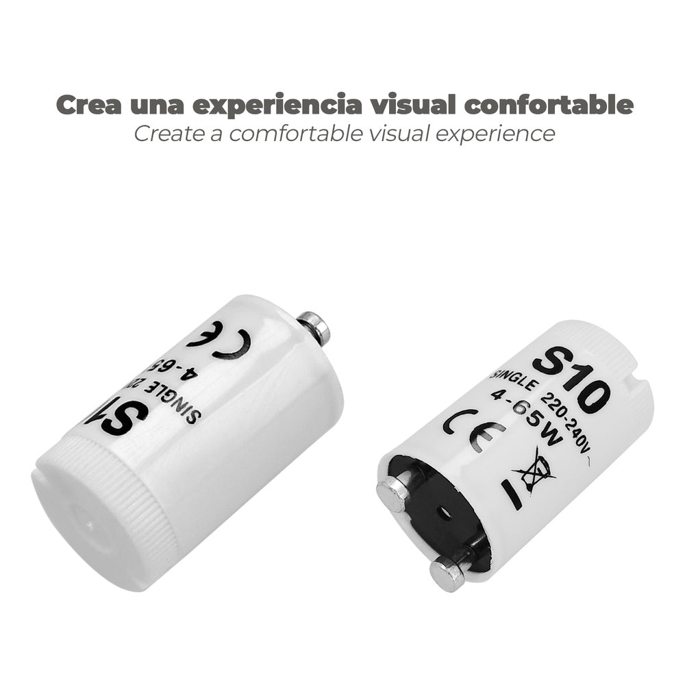 Arrancador 4 - 65 watt. Arrancador fluorescente, arrancador para tubo fluorescente, arrancador de arranque rápido.