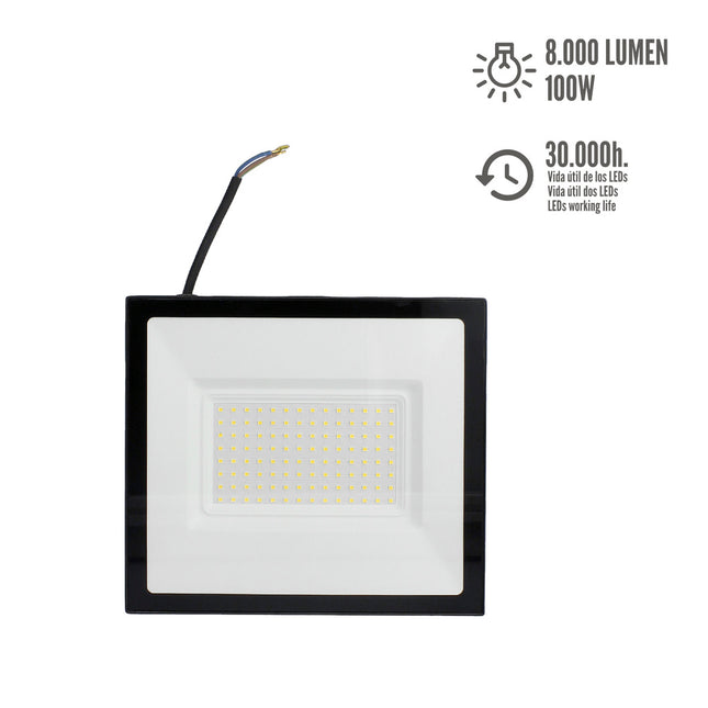 Foco LED plano 100 watt / 4000 k / IP65 / 8000 lumenes