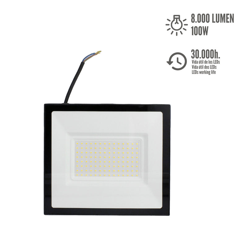 Foco LED plano 100 watt / 4000 k / IP65 / 8000 lumenes