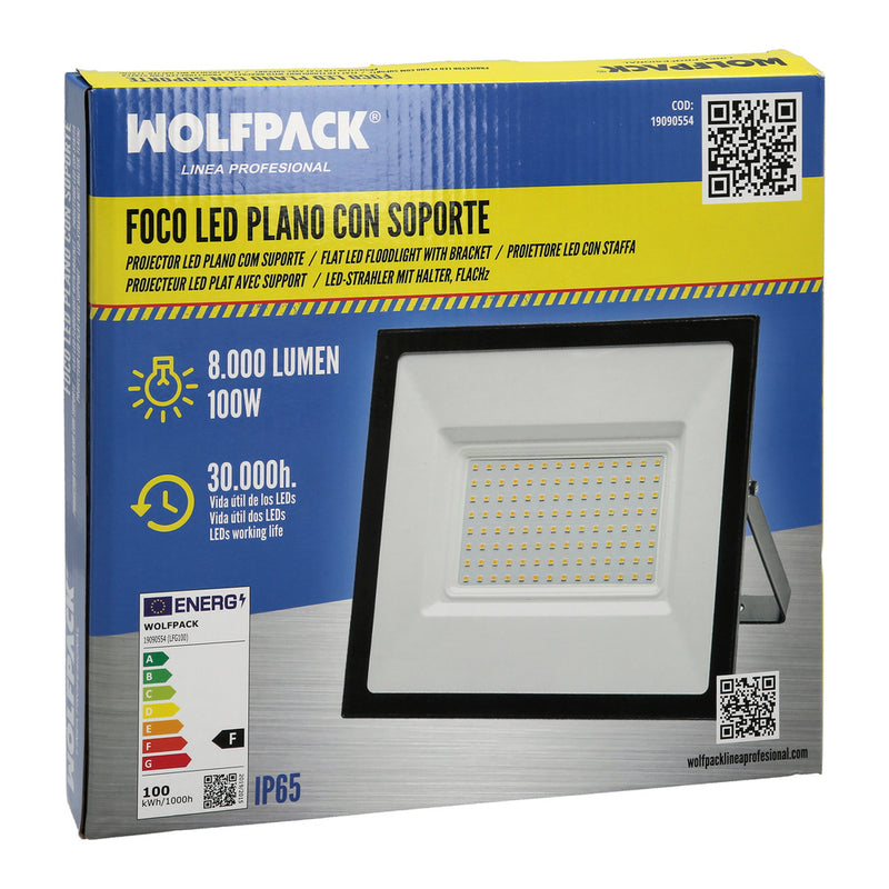Foco LED plano 100 watt / 4000 k / IP65 / 8000 lumenes