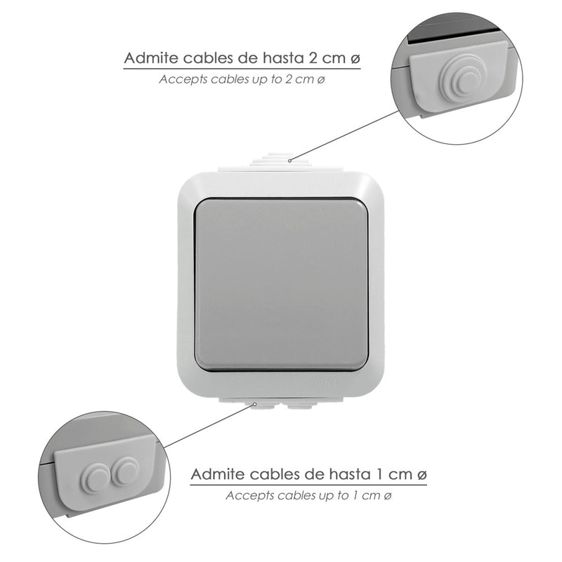 Interruptor conmutador con tapa simple