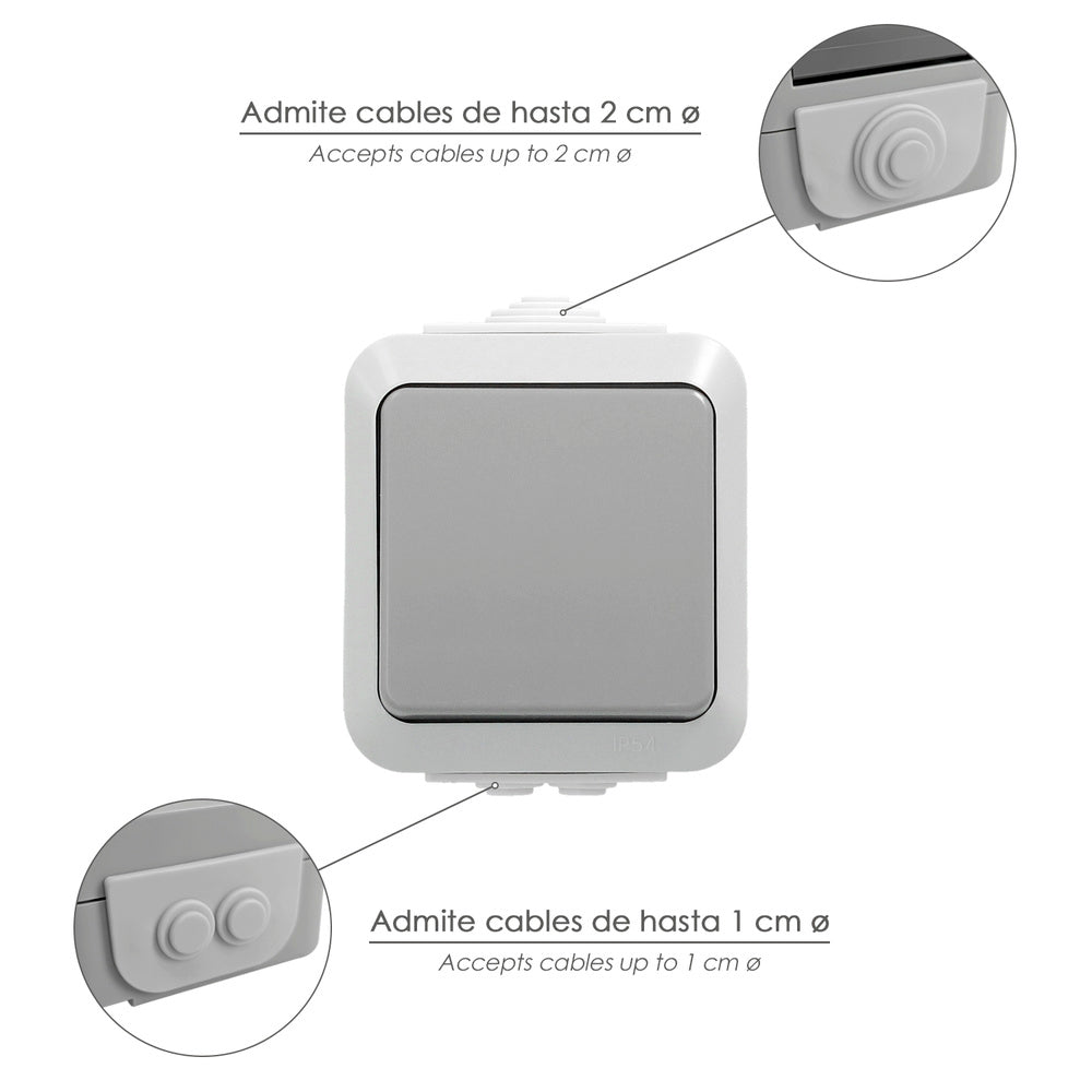 Interruptor conmutador con tapa simple