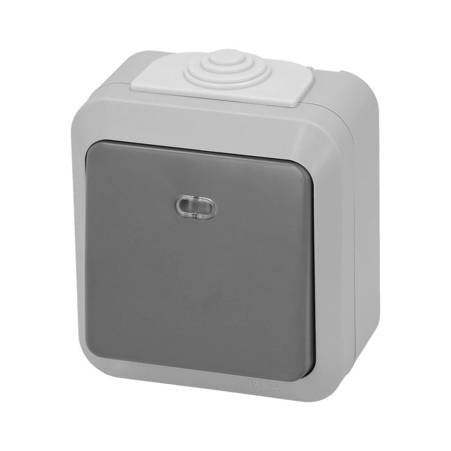 Pulsador con tapa y con luz