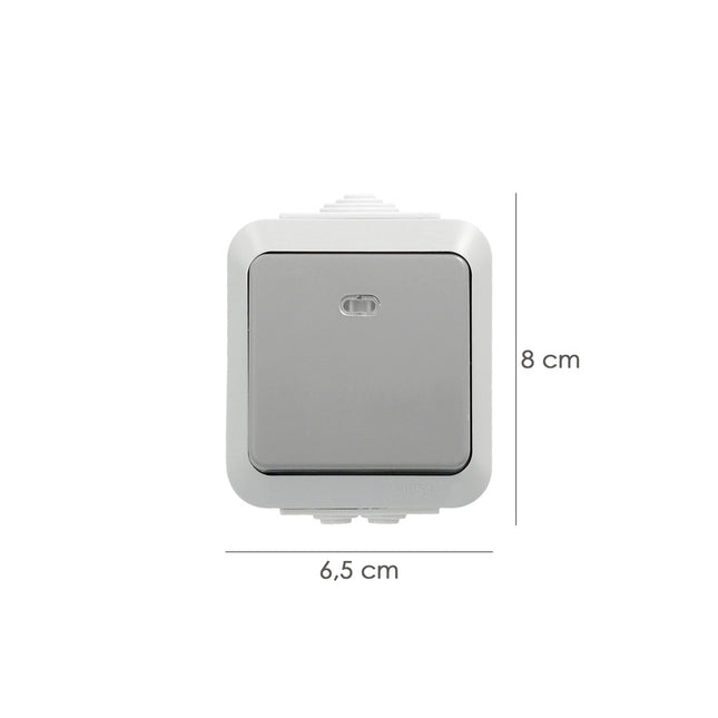 Pulsador con tapa y con luz