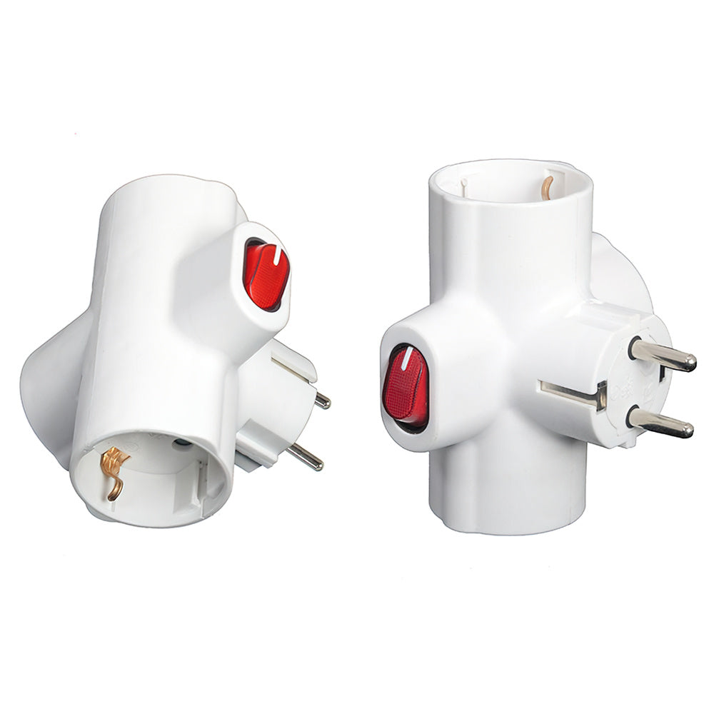 Adaptador / tripla tomada shucko 16 a 250v com interruptor