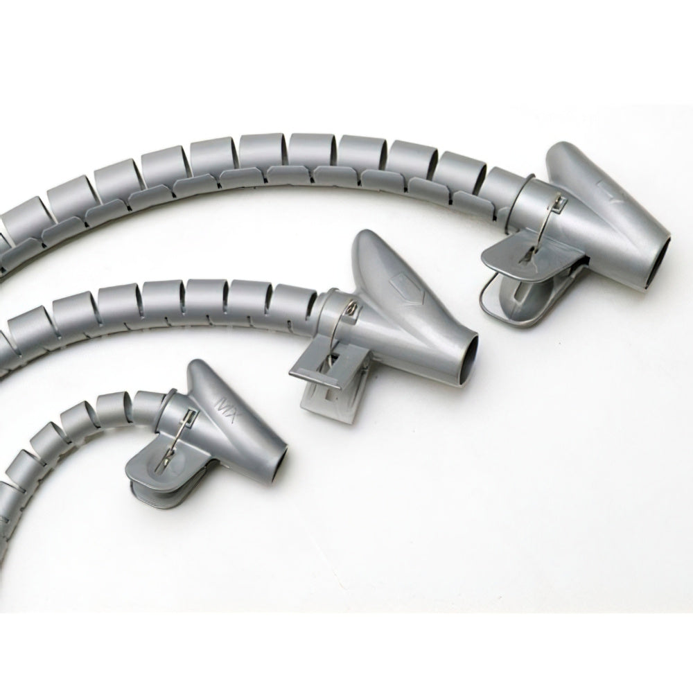 Organizador cables con clip gris 15 mm 2,5 m.