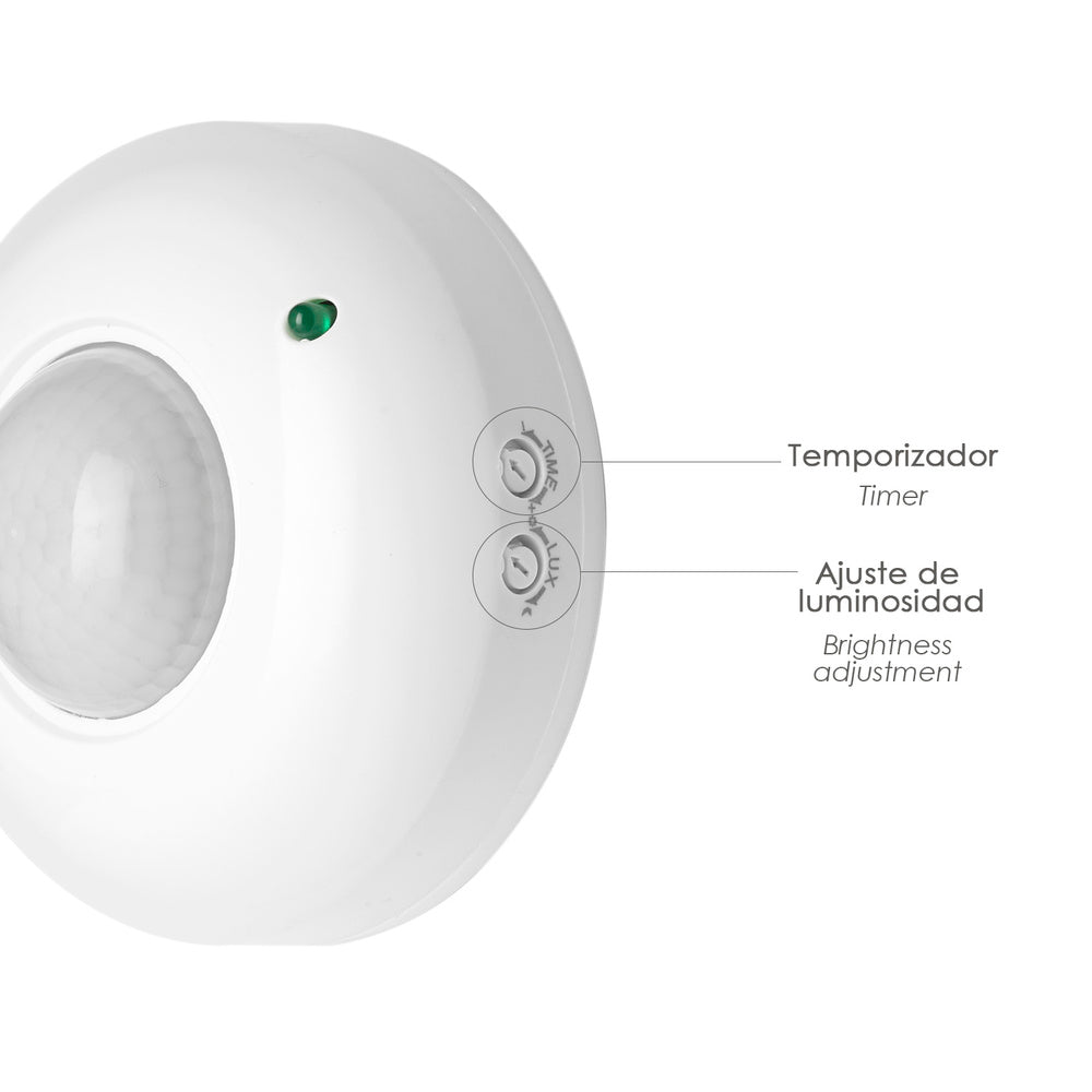 360° infrared motion detector with twilight sensor. Adjustable