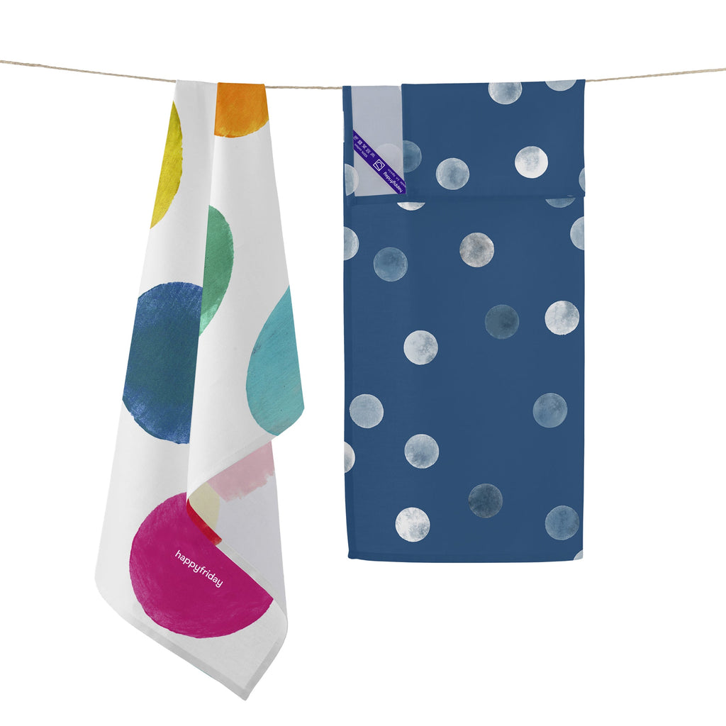 Pano de loiça com estampado de confettis, 2 unidades, 70x50 cm