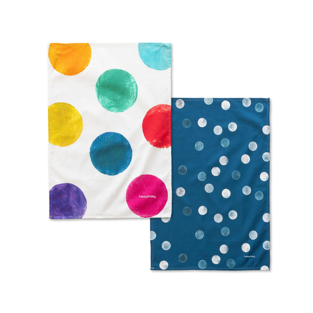 Pano de loiça com estampado de confettis, 2 unidades, 70x50 cm
