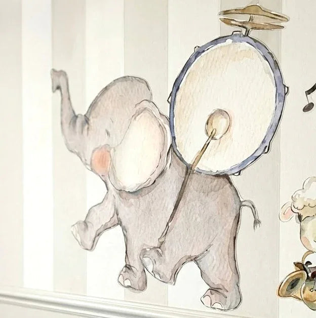 Vinilo decorativo infantil banda musical | pintado a mano