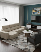 Sofá chaiselongue 3 plazas con apertura de arrastre | crudo