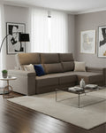 Mink grey enveloping comfort chaise longue sofa | living room