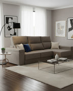 Mink grey enveloping comfort chaise longue sofa | living room