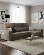 Soft and comfortable grey chaise longue sofa for modern living room