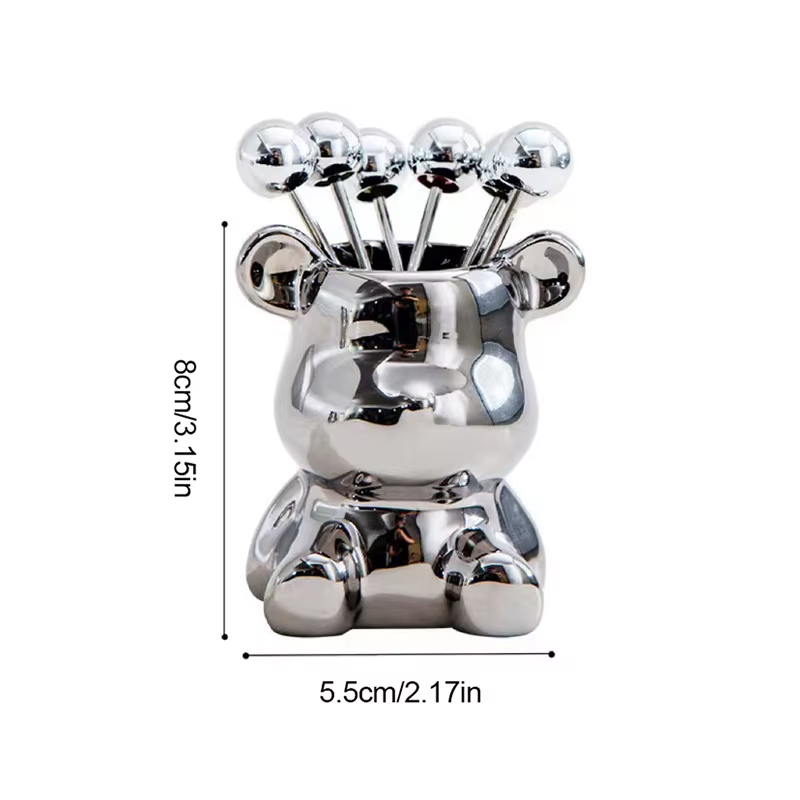 Juego de 6 tenedores de postre de acero inoxidable con tarro de almacenamientoTenedoresHome & Garden > Kitchen & Dining > Tableware > Flatware > Forks