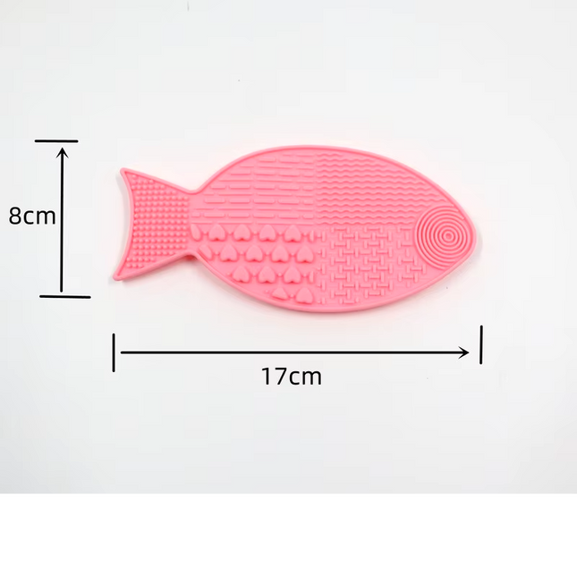 Tapis d'alimentation à surface texturée en forme de poisson pour soulager l'anxiété des animaux de compagnie