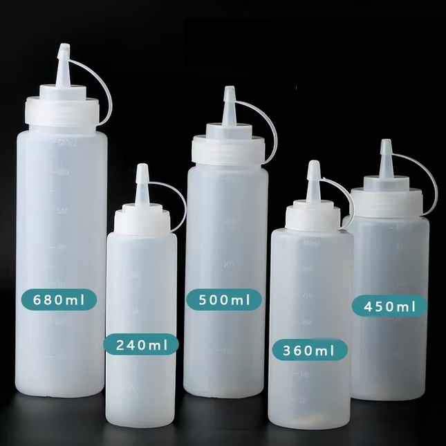 Condiment bottles with nozzles