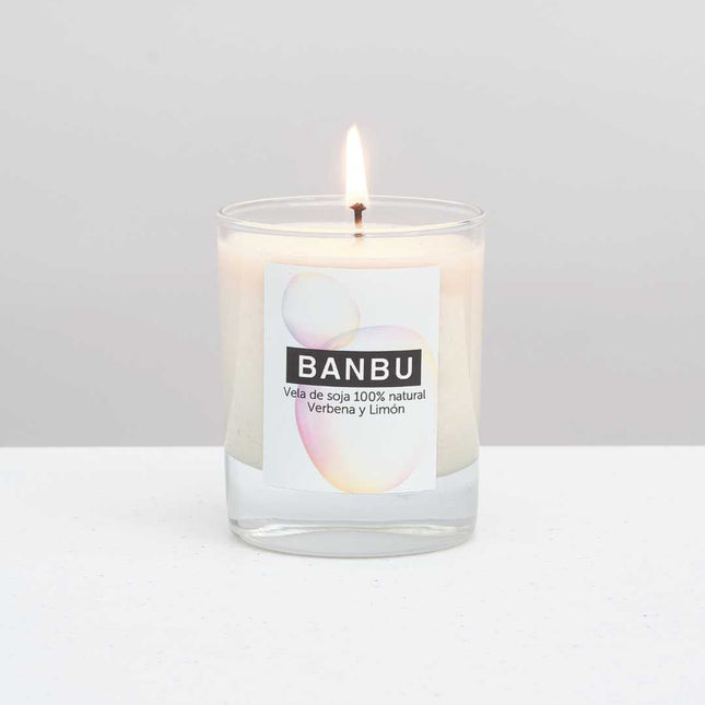 Vela de soja natural aroma verbena y limón para el hogar
