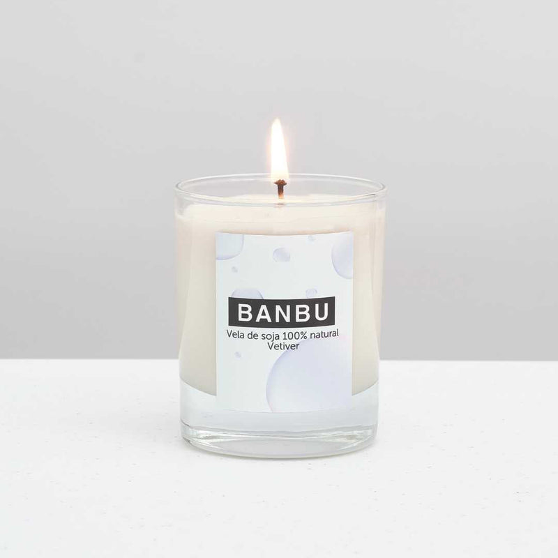 Vela de soja aroma vetiver natural relajante para casa