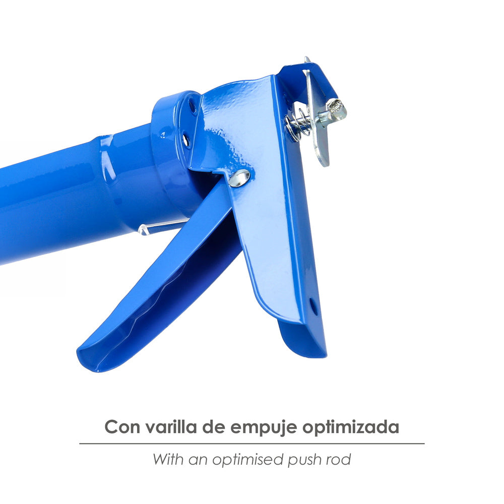 Pistola silicona basic. Color azul. Pistola selladora, pistola selladora silicona, pistola calafateo, pistola calafatear,