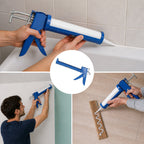 Pistola silicona basic. Color azul. Pistola selladora, pistola selladora silicona, pistola calafateo, pistola calafatear,