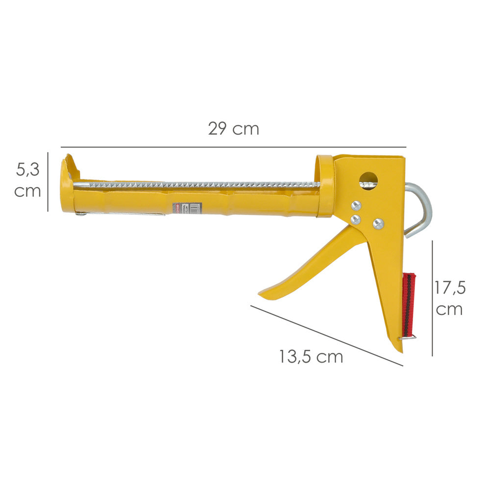 Pistola silicona amarilla, pistola selladora, pistola selladora silicona, pistola calafateo, pistola calafatear,