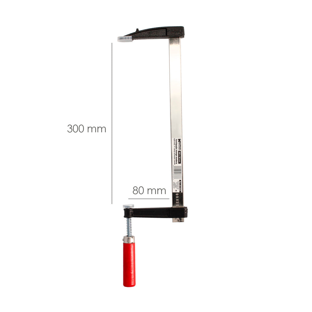 Sargento / torniquete mango madera  300x 80 mm clips para madera, sargento carpinteria, abrazaderas carpinteria, prensa