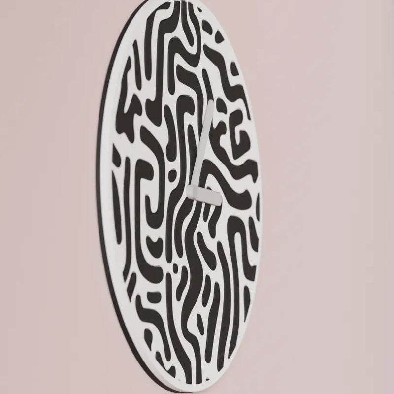 Reloj de Pared Diseño Contemporáneo - Patrón Orgánico, Arte Mural 3D Pintado a Mano, Decoración Original Salón, mecanismo silencioso.RelojHome & Garden > Decor > Clocks > Wall Clocks