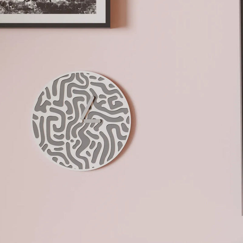 Reloj de Pared Diseño Contemporáneo - Patrón Orgánico, Arte Mural 3D Pintado a Mano, Decoración Original Salón, mecanismo silencioso.RelojHome & Garden > Decor > Clocks > Wall Clocks