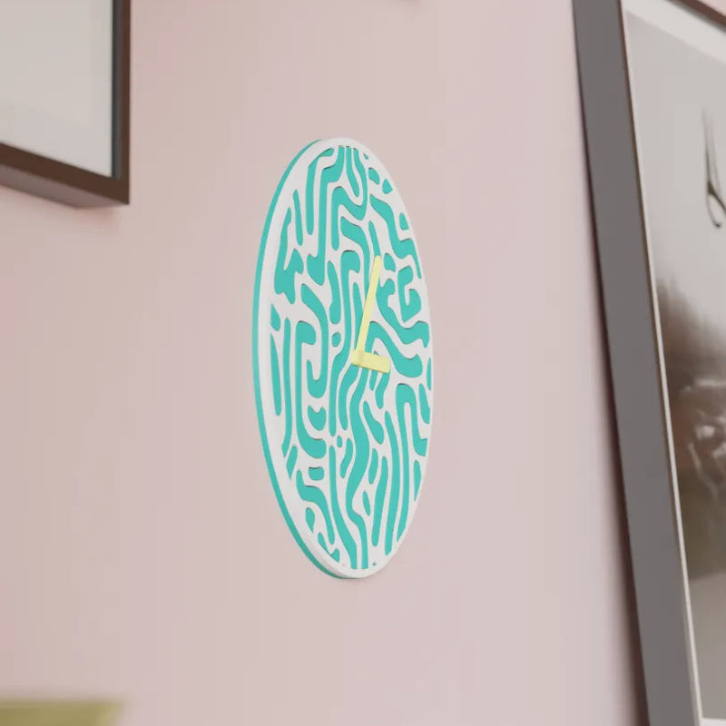 Reloj de Pared Diseño Contemporáneo - Patrón Orgánico, Arte Mural 3D Pintado a Mano, Decoración Original Salón, mecanismo silencioso.RelojHome & Garden > Decor > Clocks > Wall Clocks